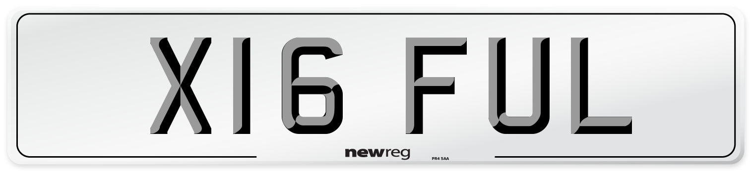 X16 FUL Number Plate from New Reg